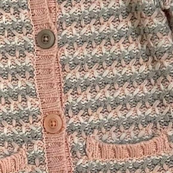 Chelsea's Corner Thick Knit Sweater/Cardigan Pink & Gray‎ Floral Accent Size 2T - Picture 8 of 11